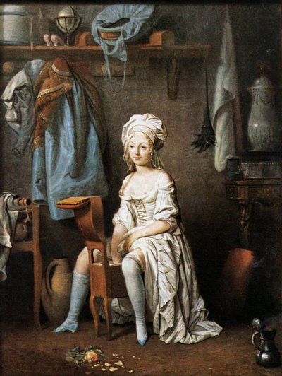 A lavagem da manhã: Mulher em um bidé, c.1790 de Louis Leopold Boilly